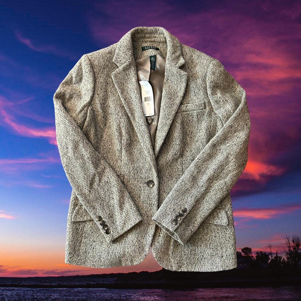 Lauren Ralph Lauren wool suit jacket with nylon... - Depop