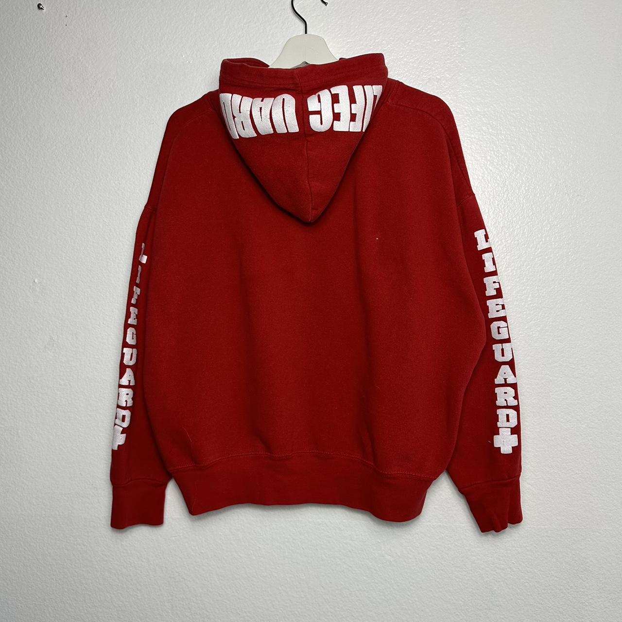 Men's Red and White Hoodie | Depop