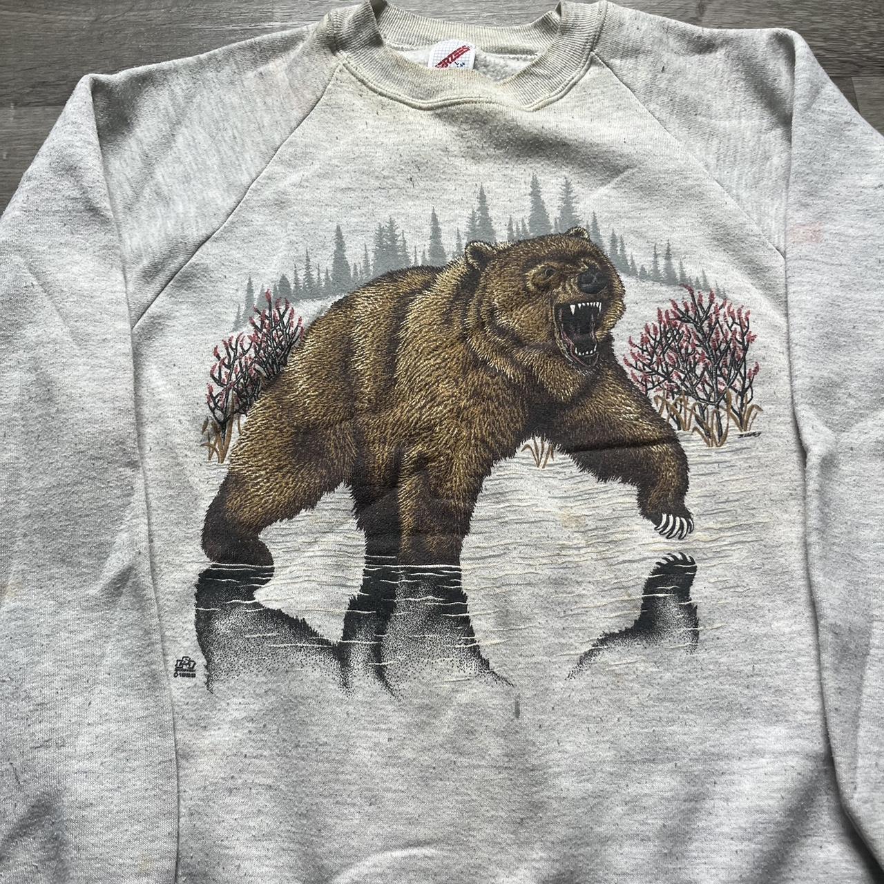 Vintage 90s grizzly bear crewneck Nice essential,... - Depop