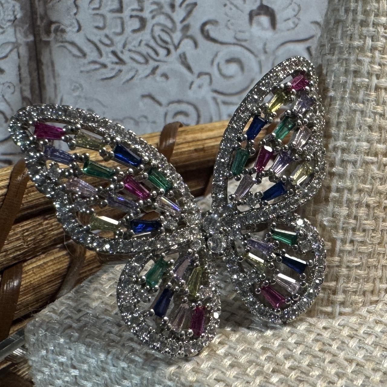 Preloved Women's Ring - Silver/Multi – Multicolor… - image 3