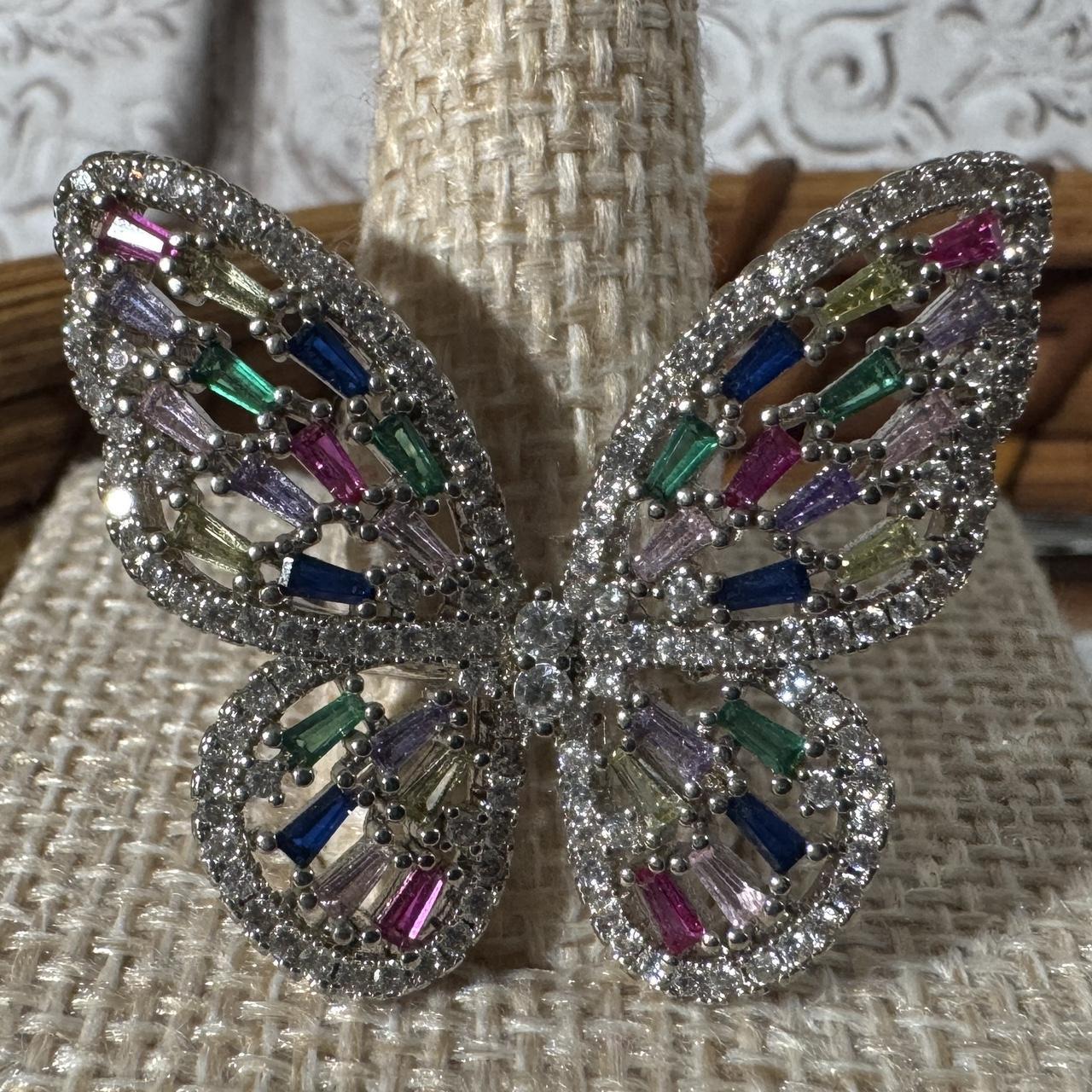 Preloved Women's Ring - Silver/Multi – Multicolor… - image 5