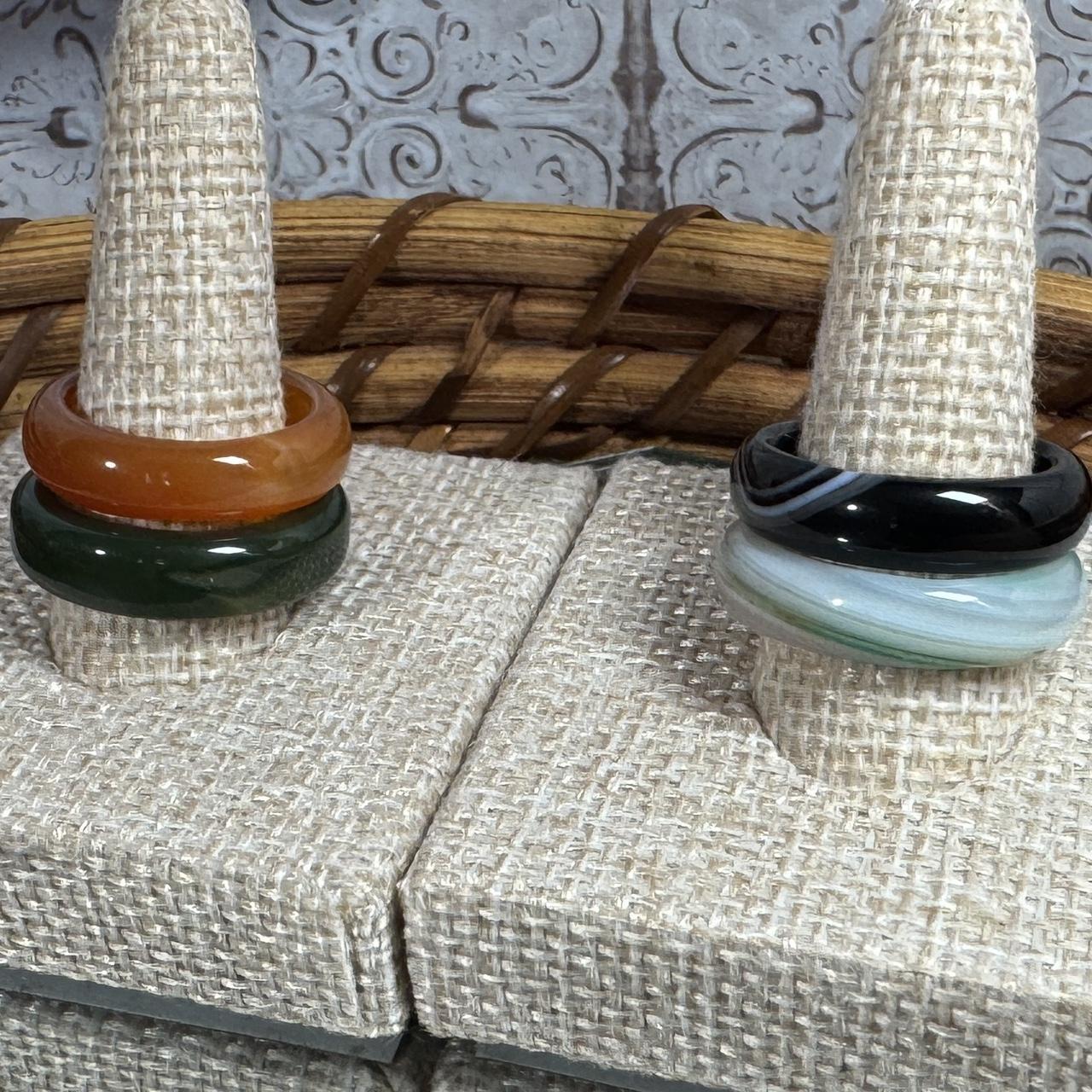 Women's Ring - Multi – Agate Multicolor Stone Rin… - image 3