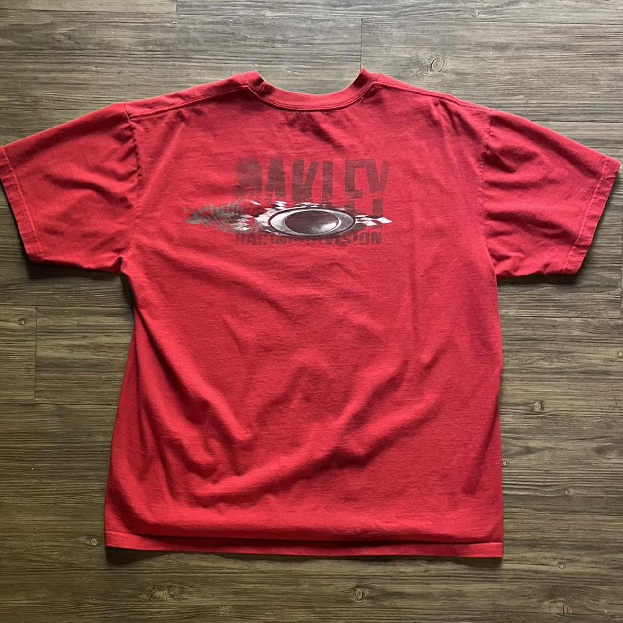 OAKLEY RACING DIVISION T SHIRT RED XL VINTAGE... - Depop