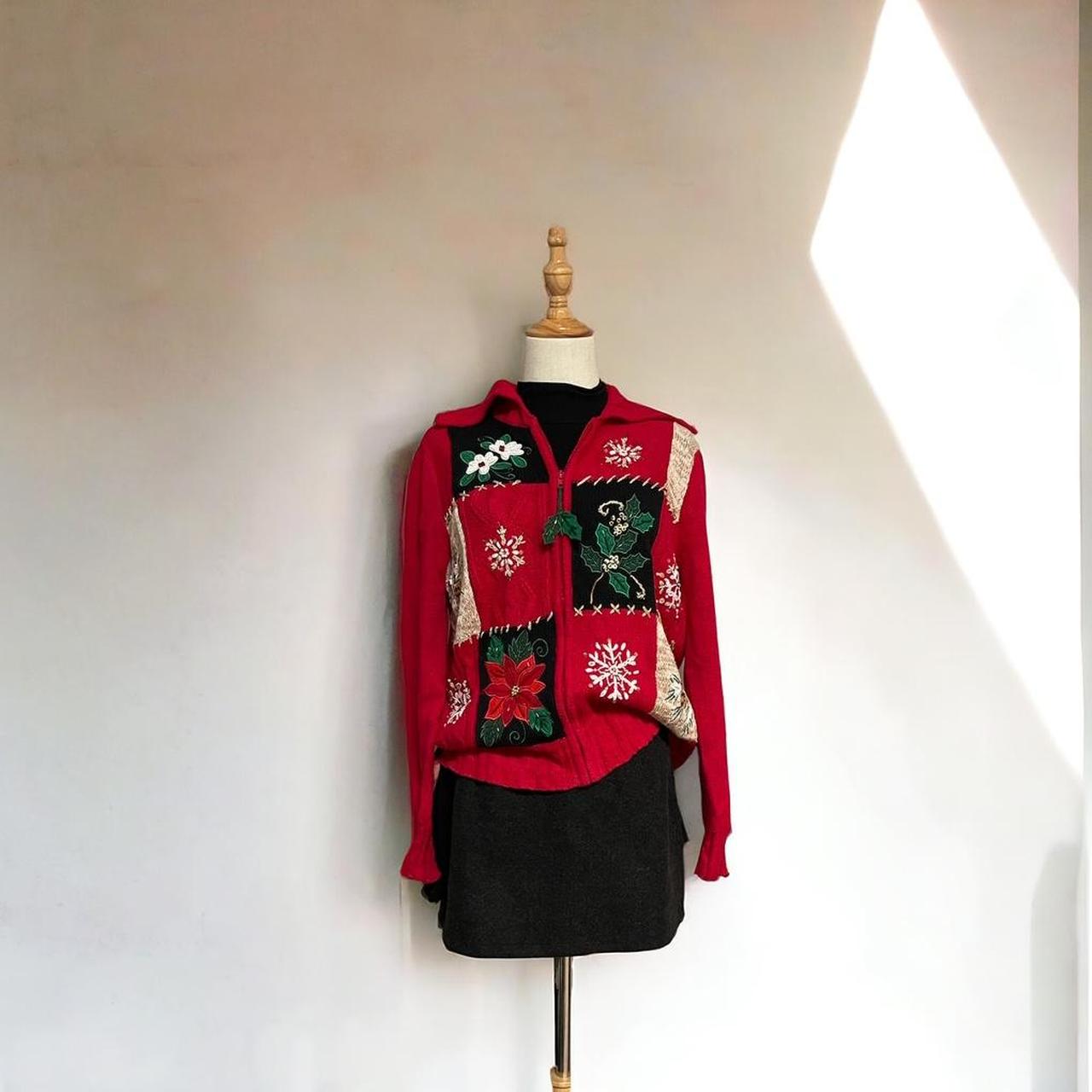 Tiara International Ugly Christmas Sweater Jacket... Depop