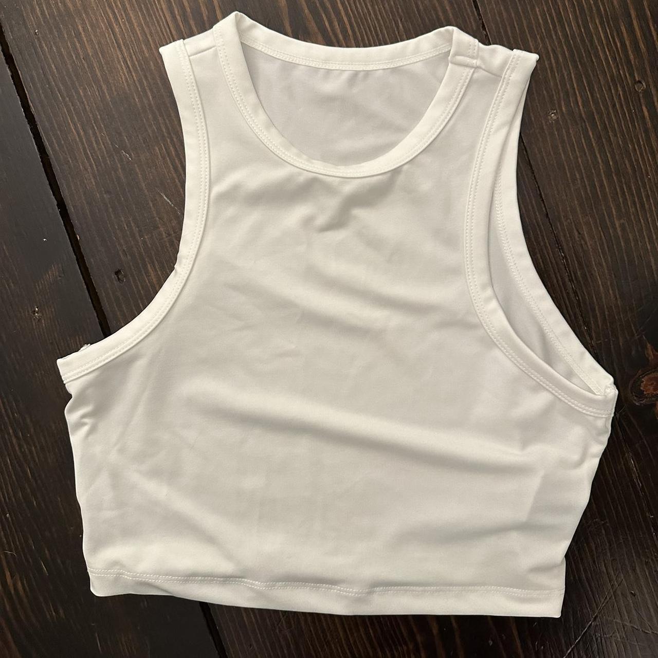S white athletic tank top Depop