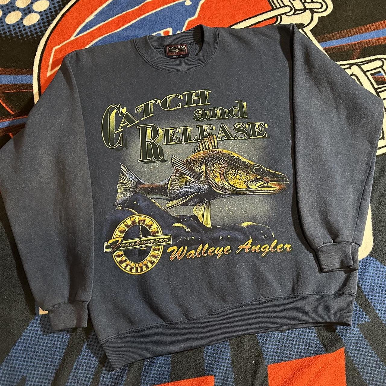 Vintage Nature Fishing Catch and Release Walleye - Depop