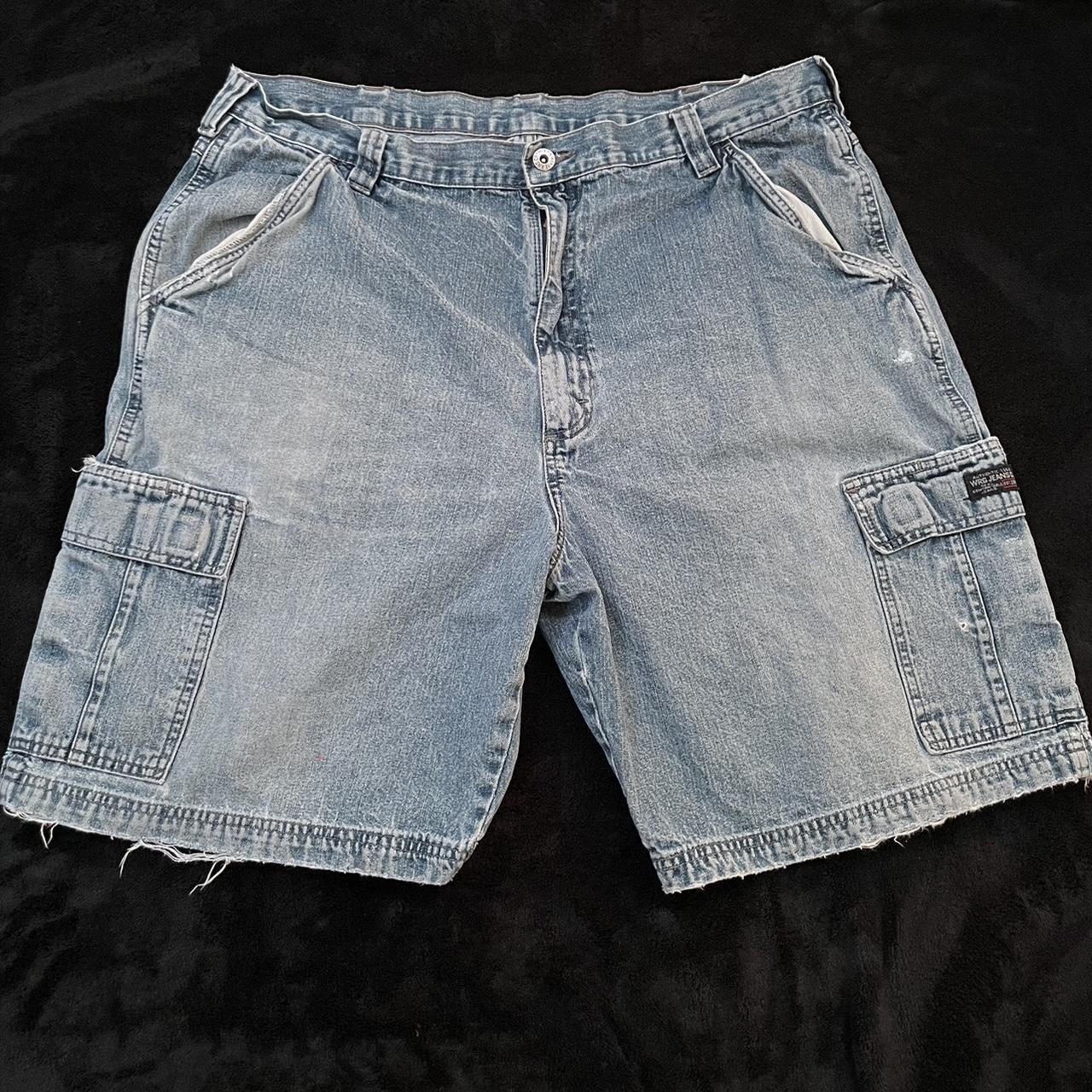 faded jorts !! small stains in the back!! DO NOT BUY... - Depop