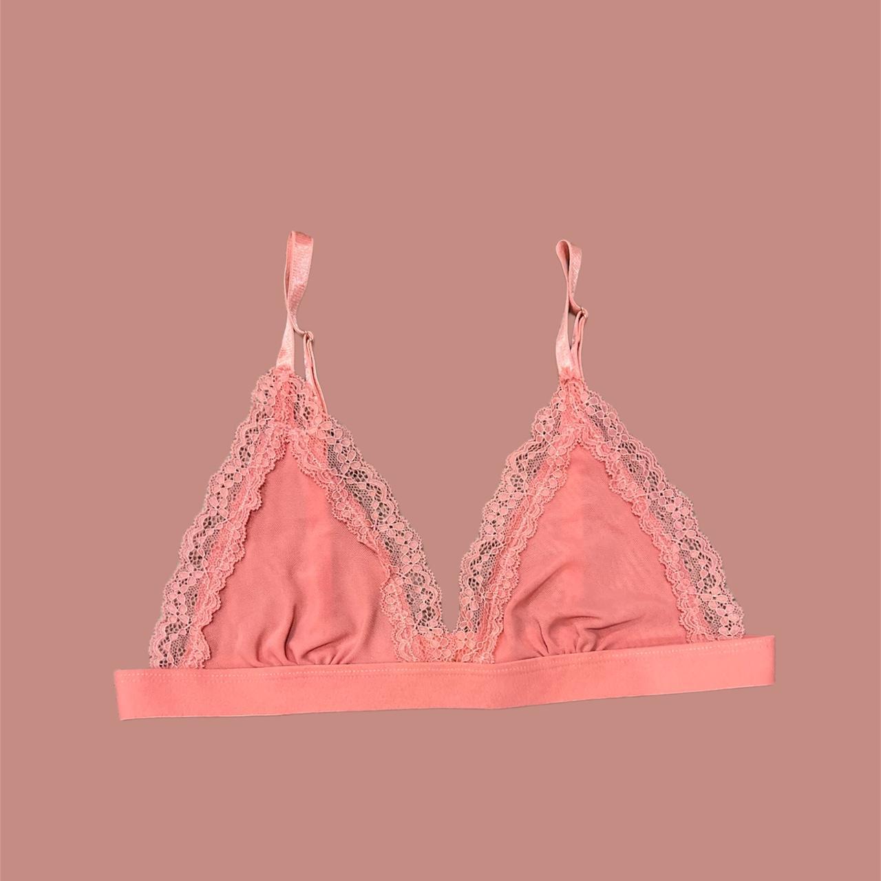 DANSKIN Intimates lace bralette Woman's pale blush - Depop