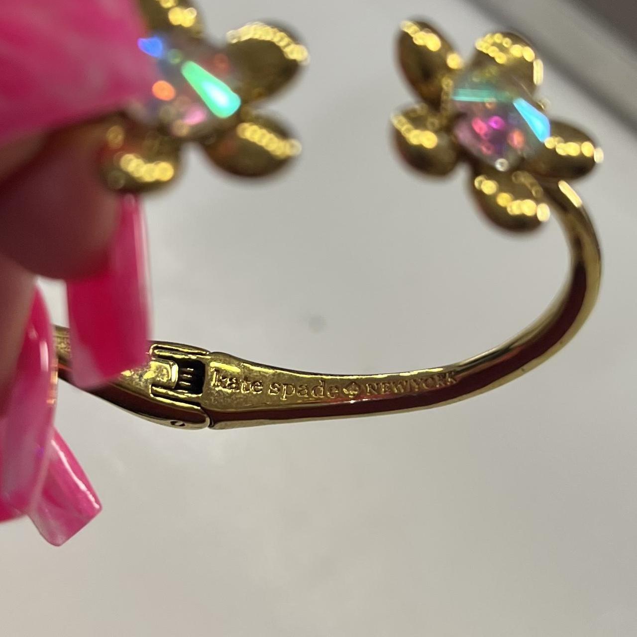 Kate Spade clamp gold bracelet with iridescent - Depop