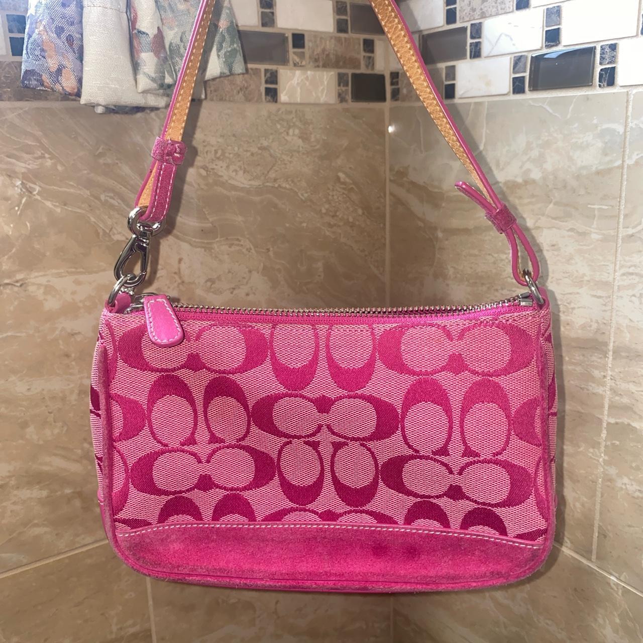 hot pink monogram vintage coach demi bag •FREE... - Depop