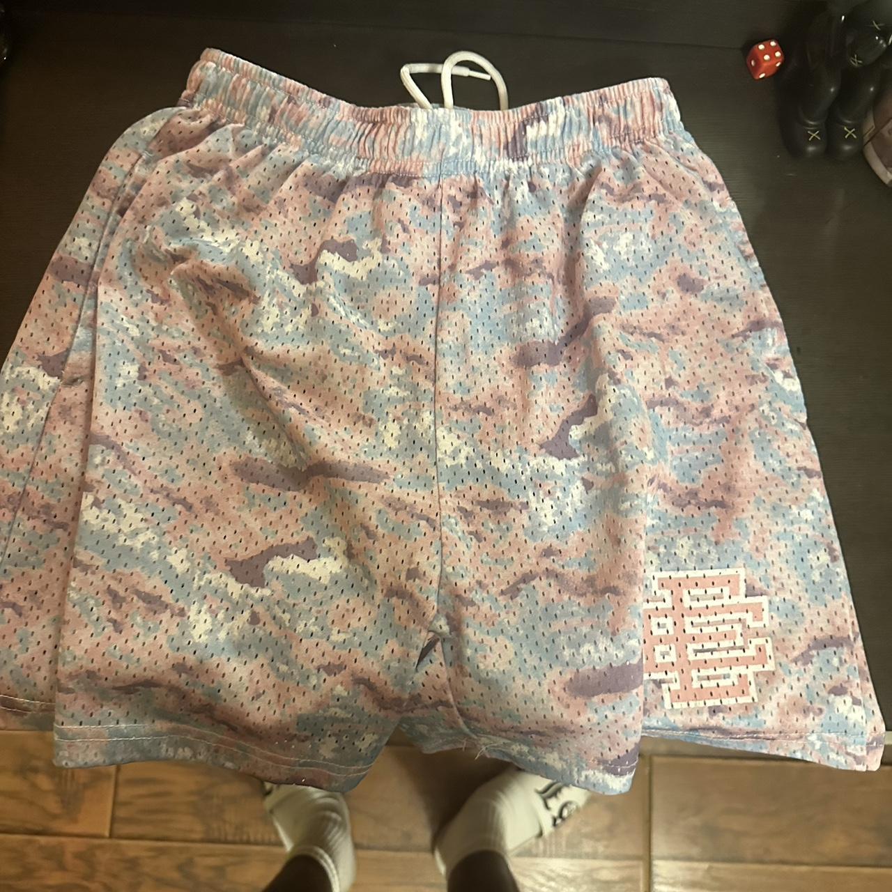 pink camo eric emmanuel shorts medium trying to get... - Depop