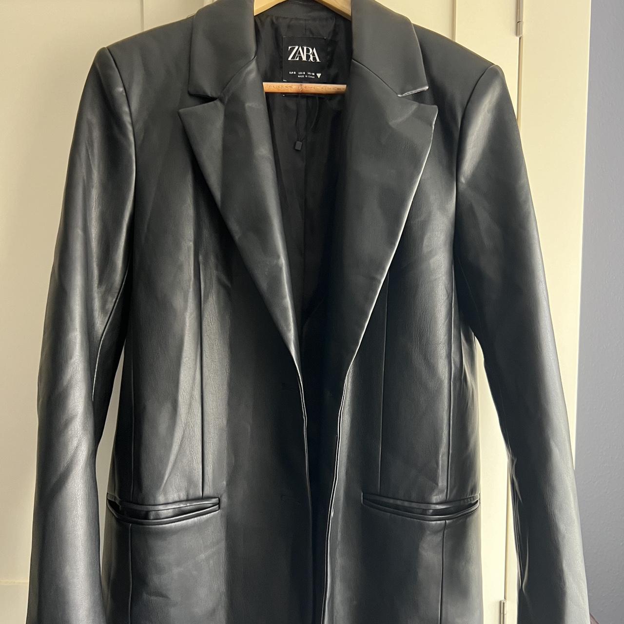 Zara Perfecto Femme Vinted Leather Blazer Jacket Zara Blazer Cuir
