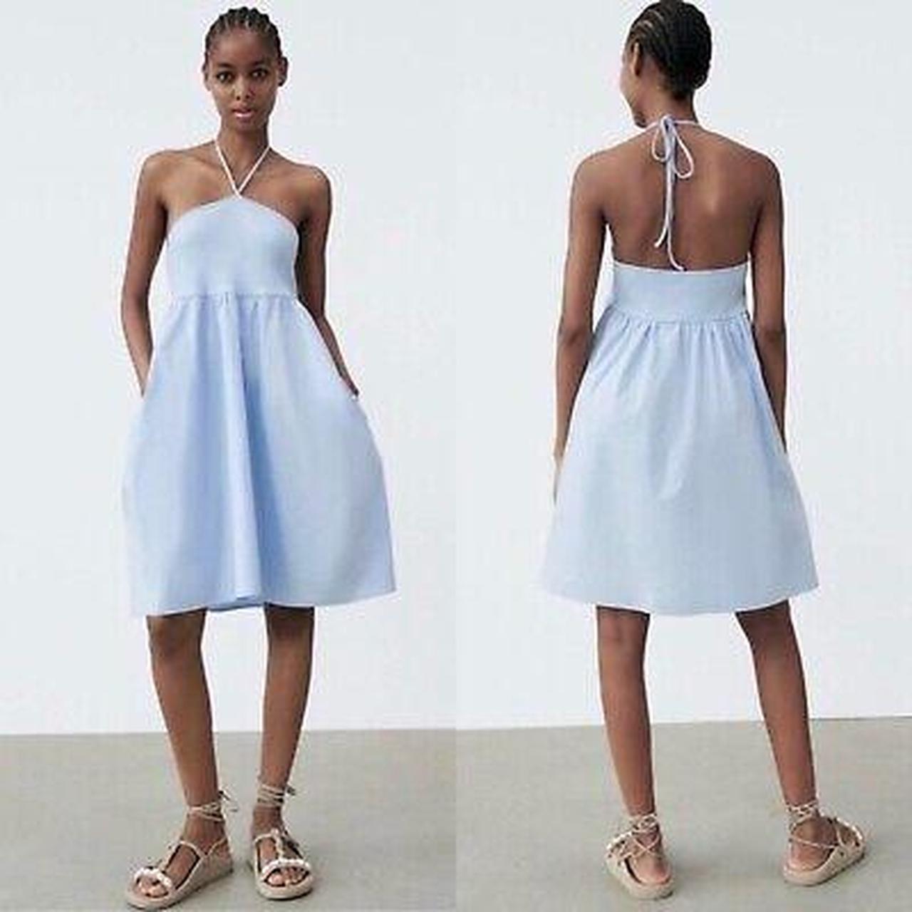 Light blue dress zara best sale