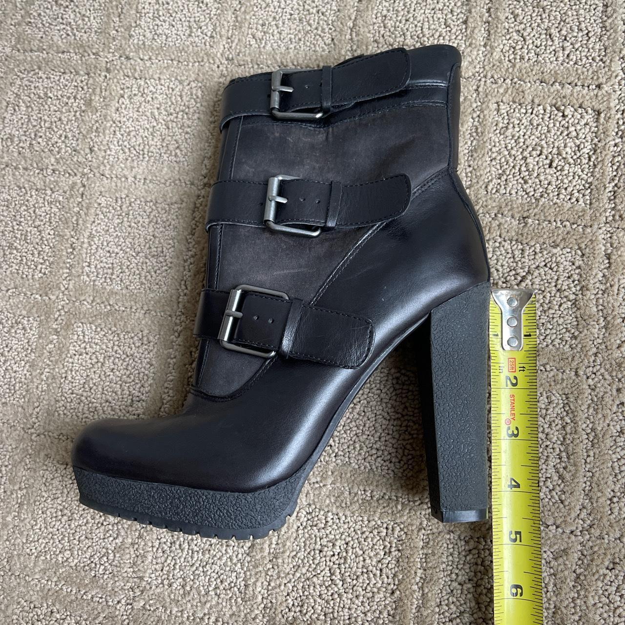 Cairo black lycra deals buckle platform ankle boots