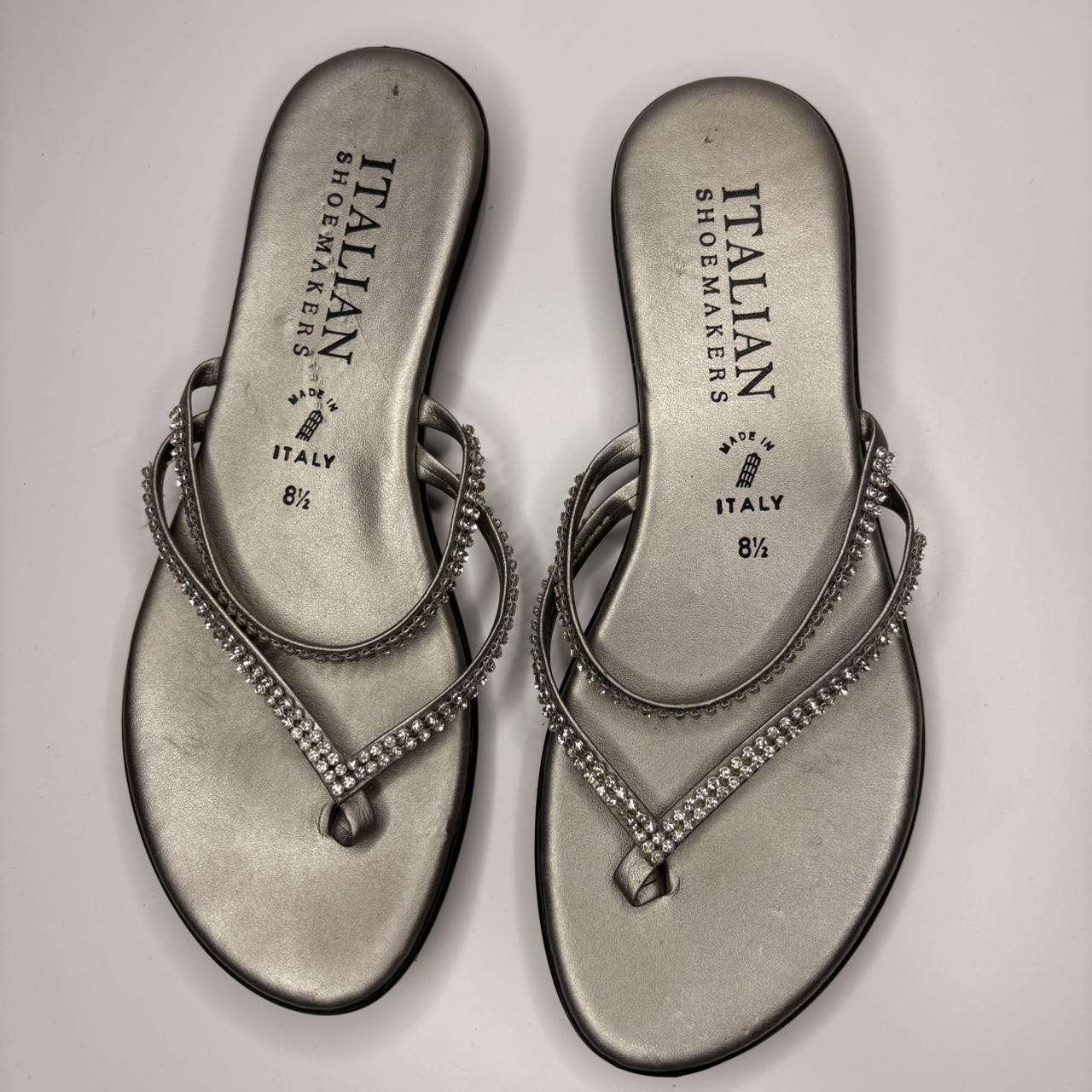Italian silver sandals with
