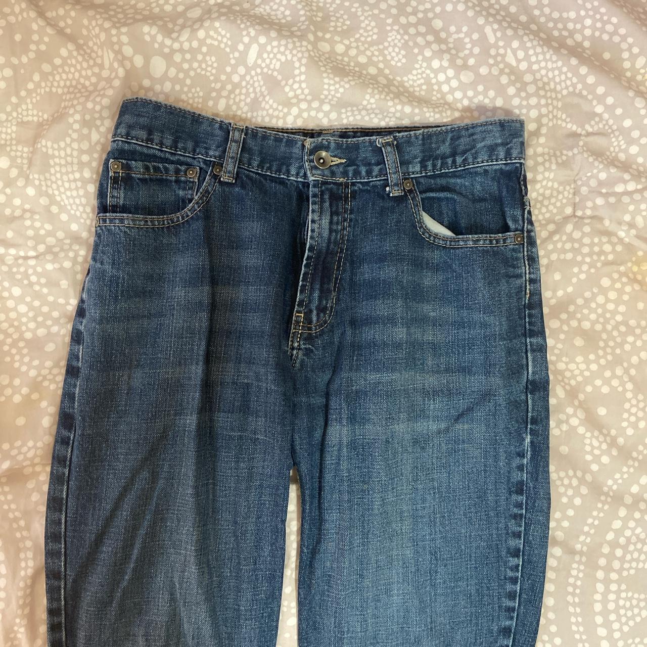 dark wash straight leg jeans size 30” and length 32” - Depop