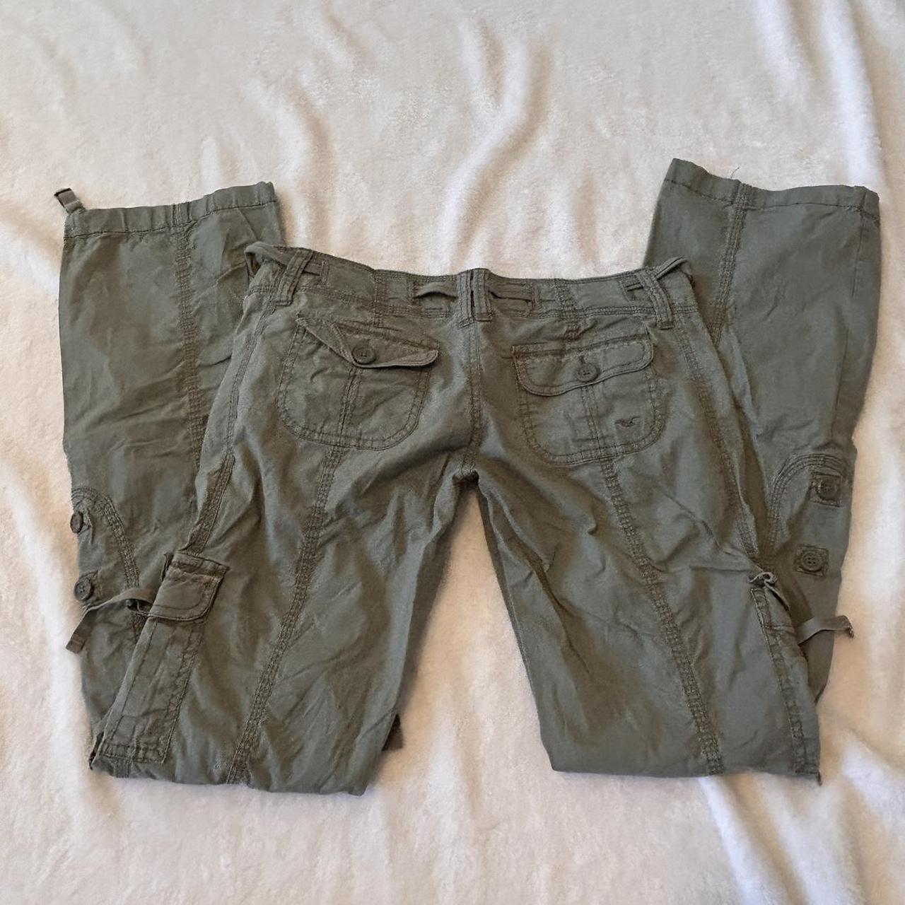 army green vintage hollister cargos! less flaws than... - Depop