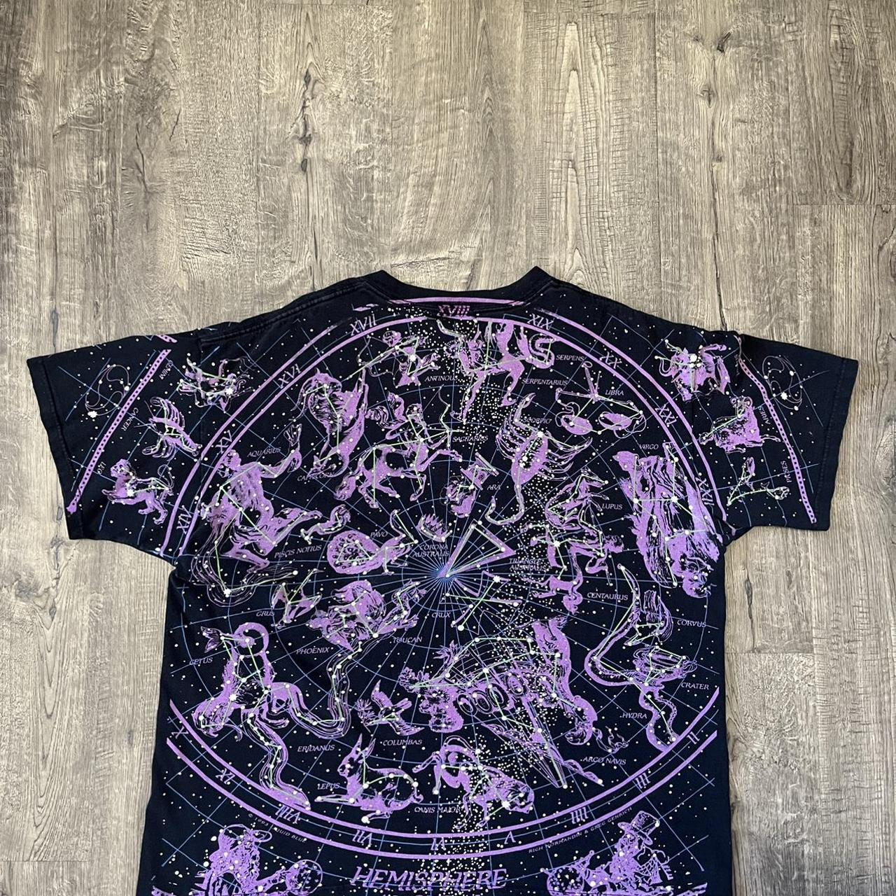 liquid blue Men's Black and Purple T-shirt (3)