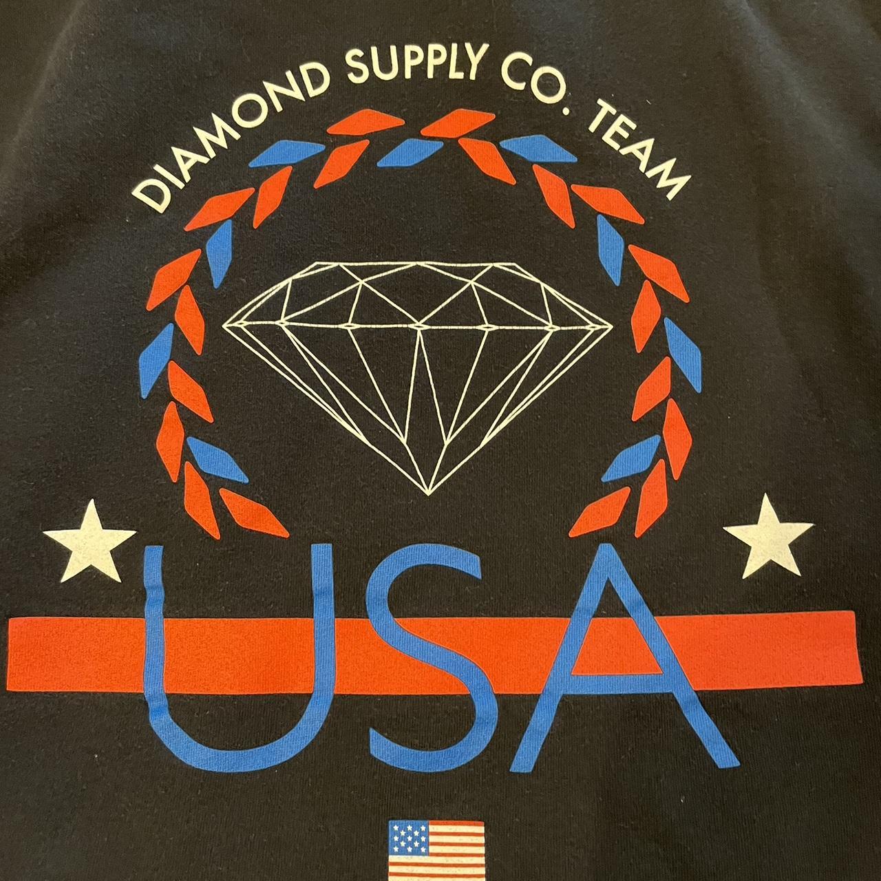 Diamond Supply Co. Men's Black and White Hoodie Depop