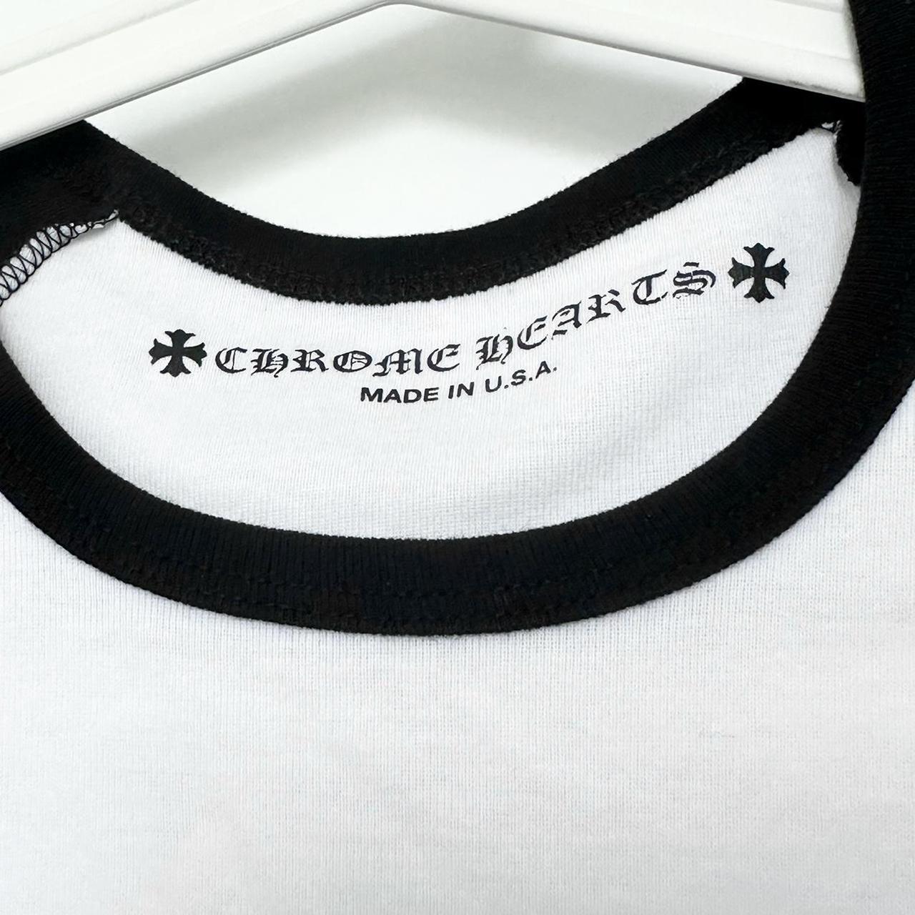 Chrome Hearts Black and White Baseball Tee Size L | Depop