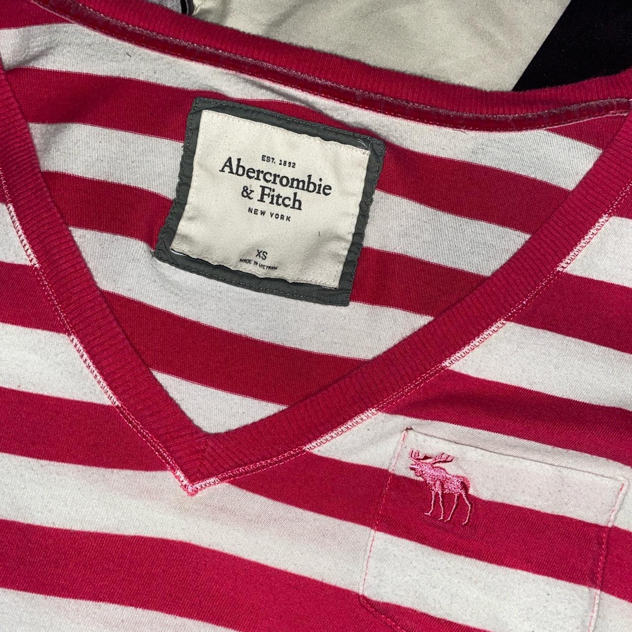 super cute 2000s abercrombie pink striped top sz s ... - Depop
