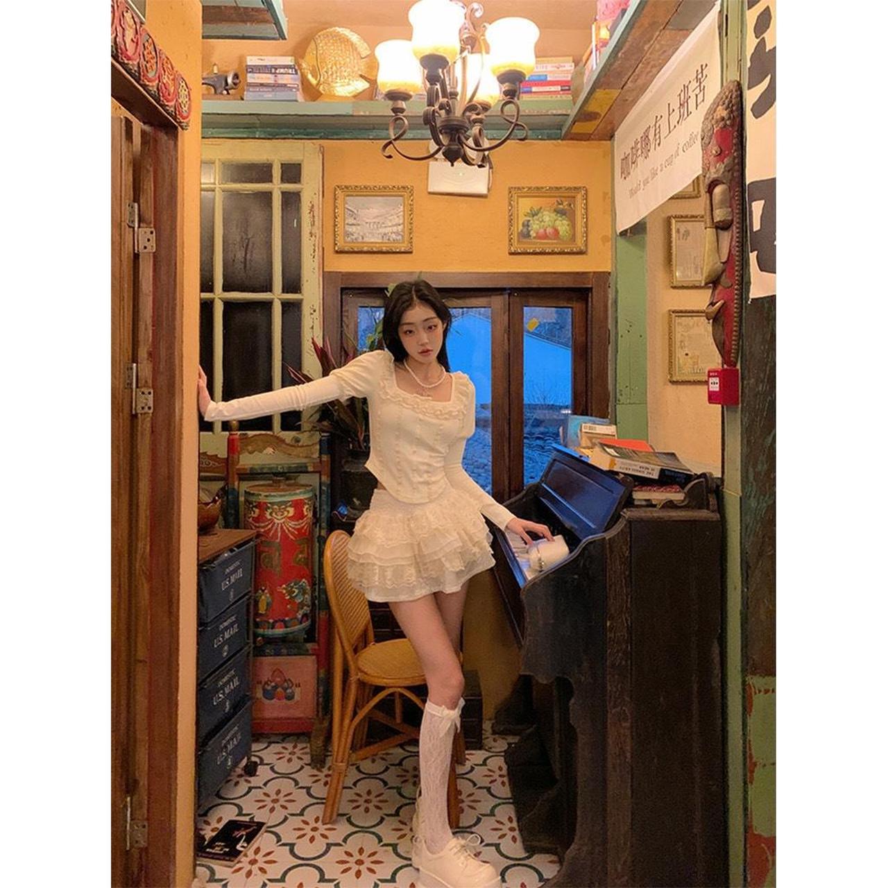 Women's Top - Cream - 0 – Set (top and bottom) si… - image 3