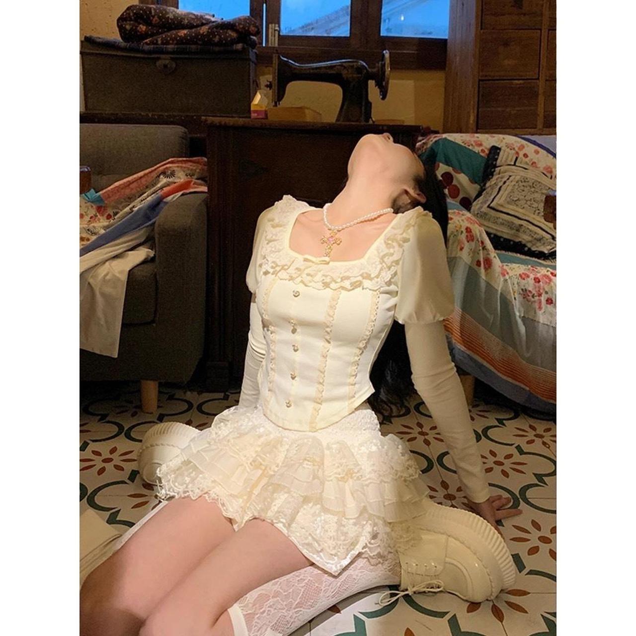 Women's Top - Cream - 0 – Set (top and bottom) si… - image 2