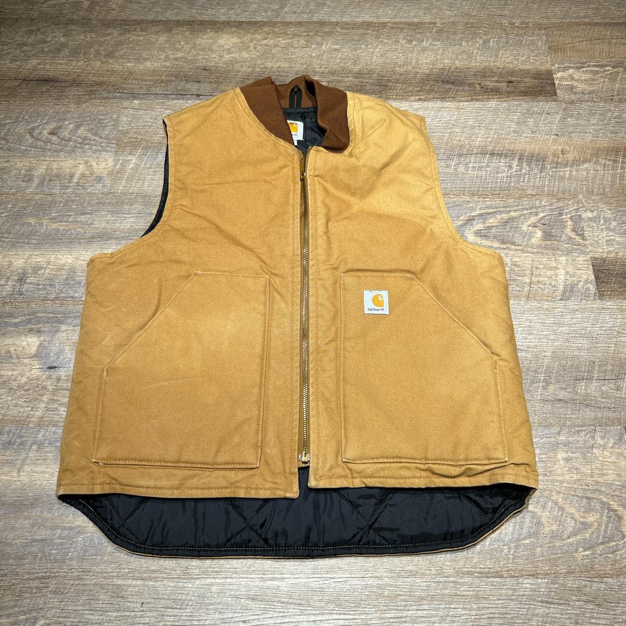 Carhartt Men's Tan and Brown Gilet | Depop