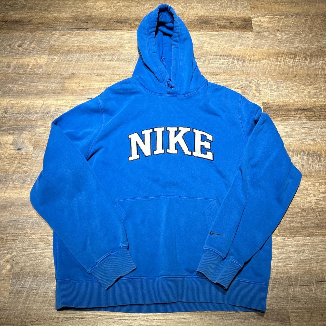 Men's Blue and White Hoodie | Depop