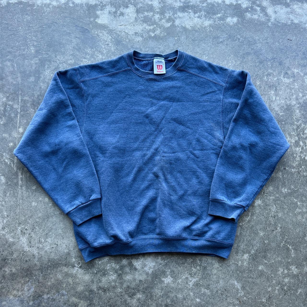 Vintage Wilson Tennis Blank Heavyweight Crewneck in... - Depop