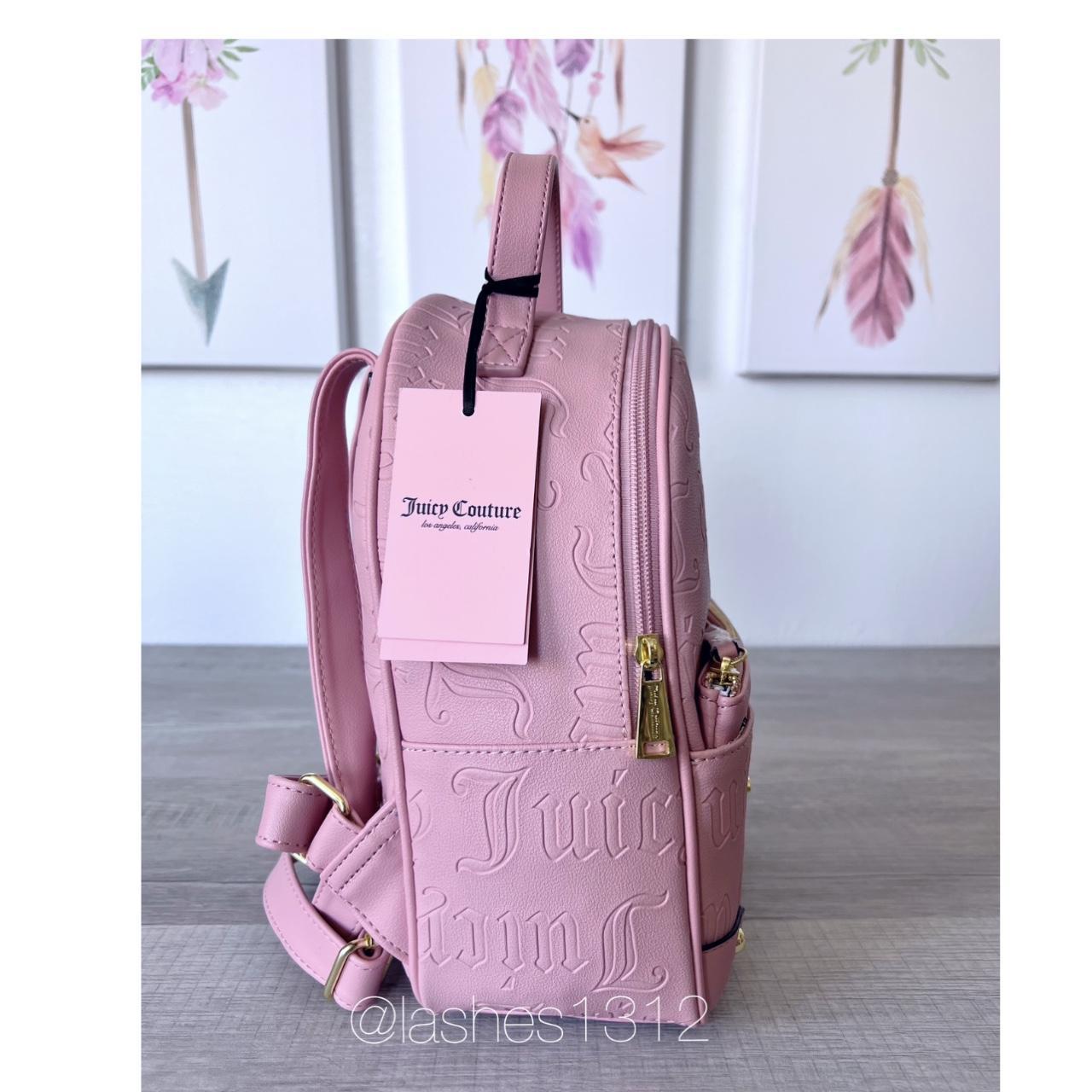 Juicy Couture backpack Like new pink leather with - Depop