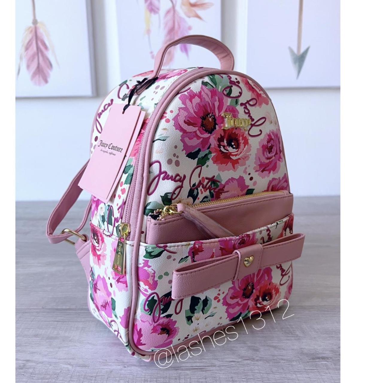 Juicy Couture flowery backpack with small buy bag