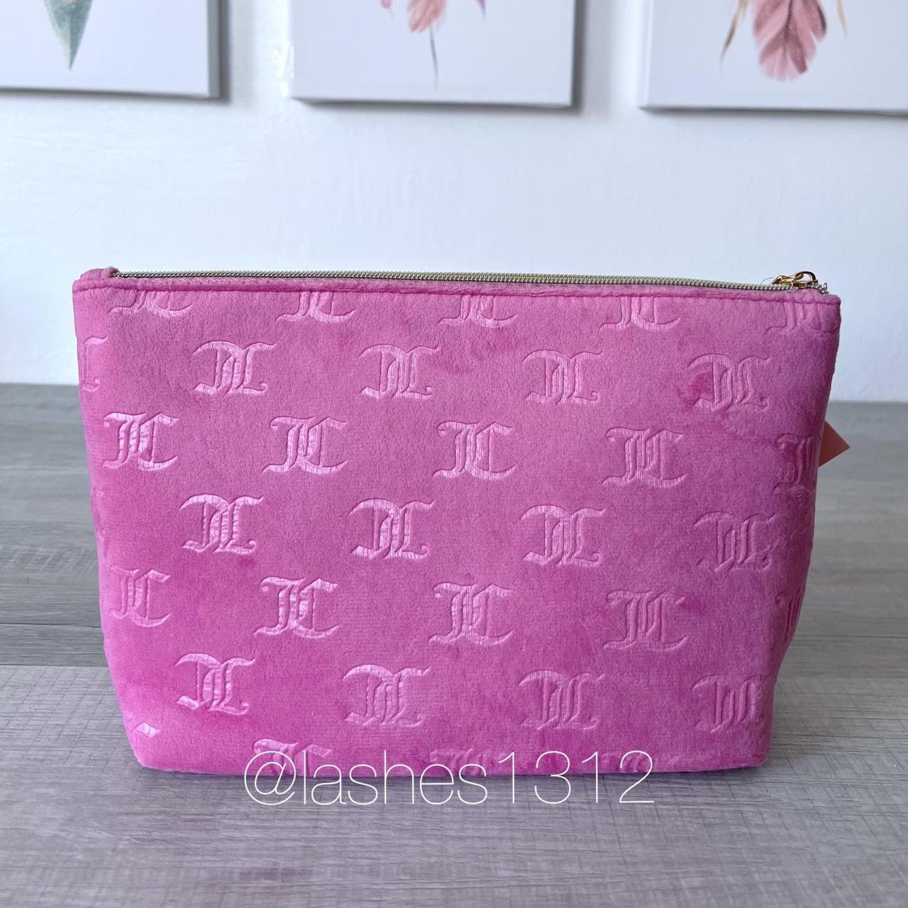 Juicy Couture Makeup Bag - Ultra soft pink velour w/ - Depop