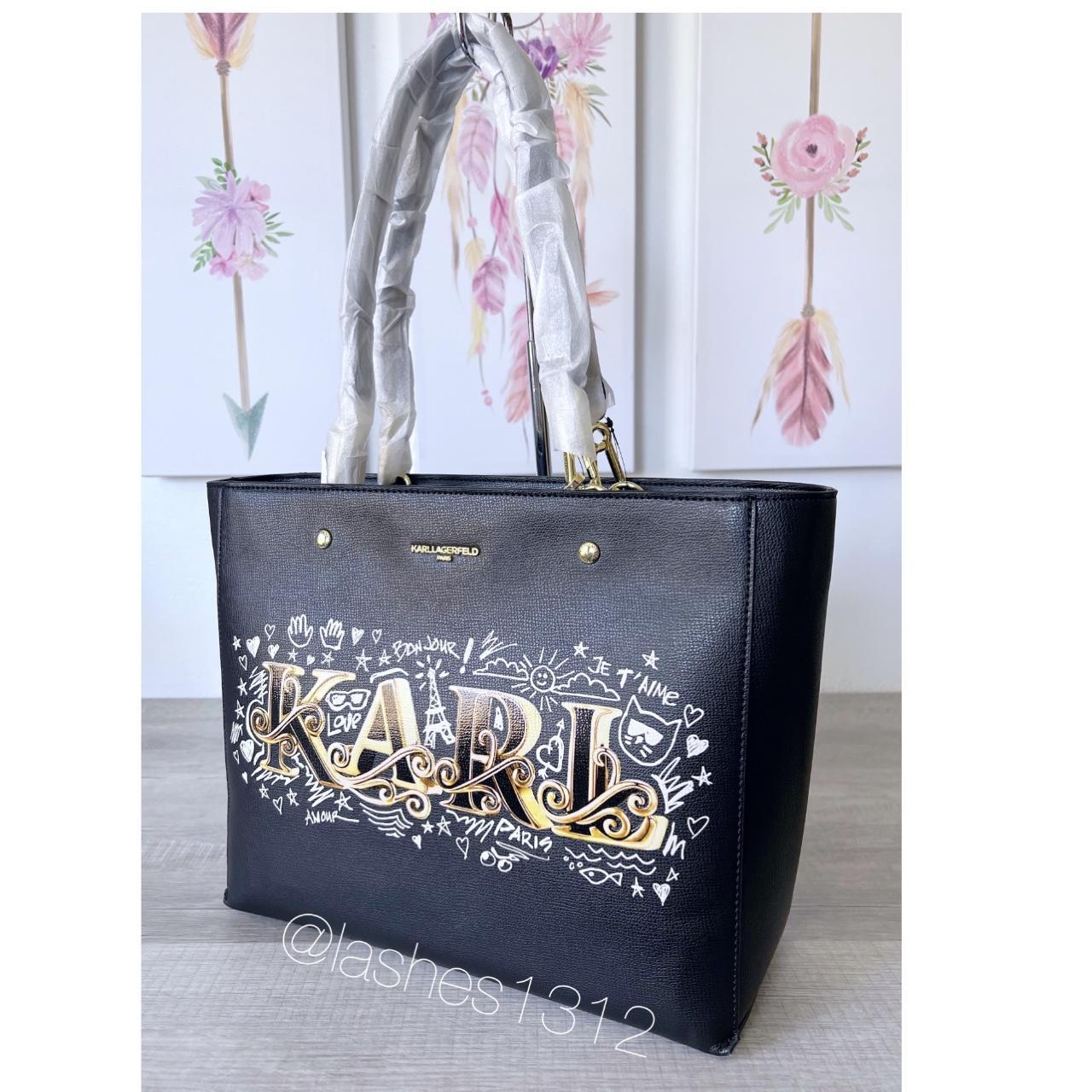 KARL LAGERFELD PARIS Adele Tote Black faux leather Depop