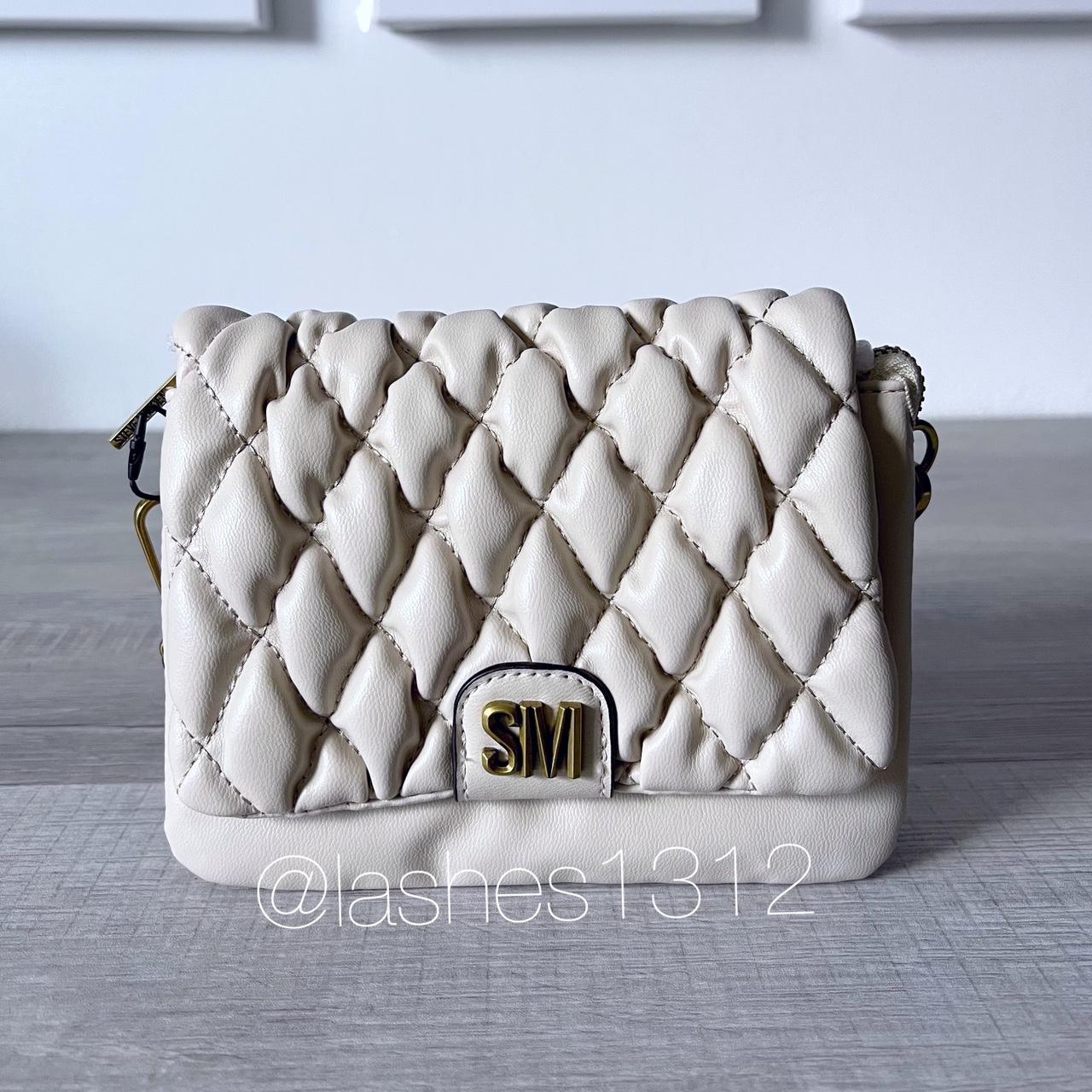 Steve Madden quilted shoulder bag in beige