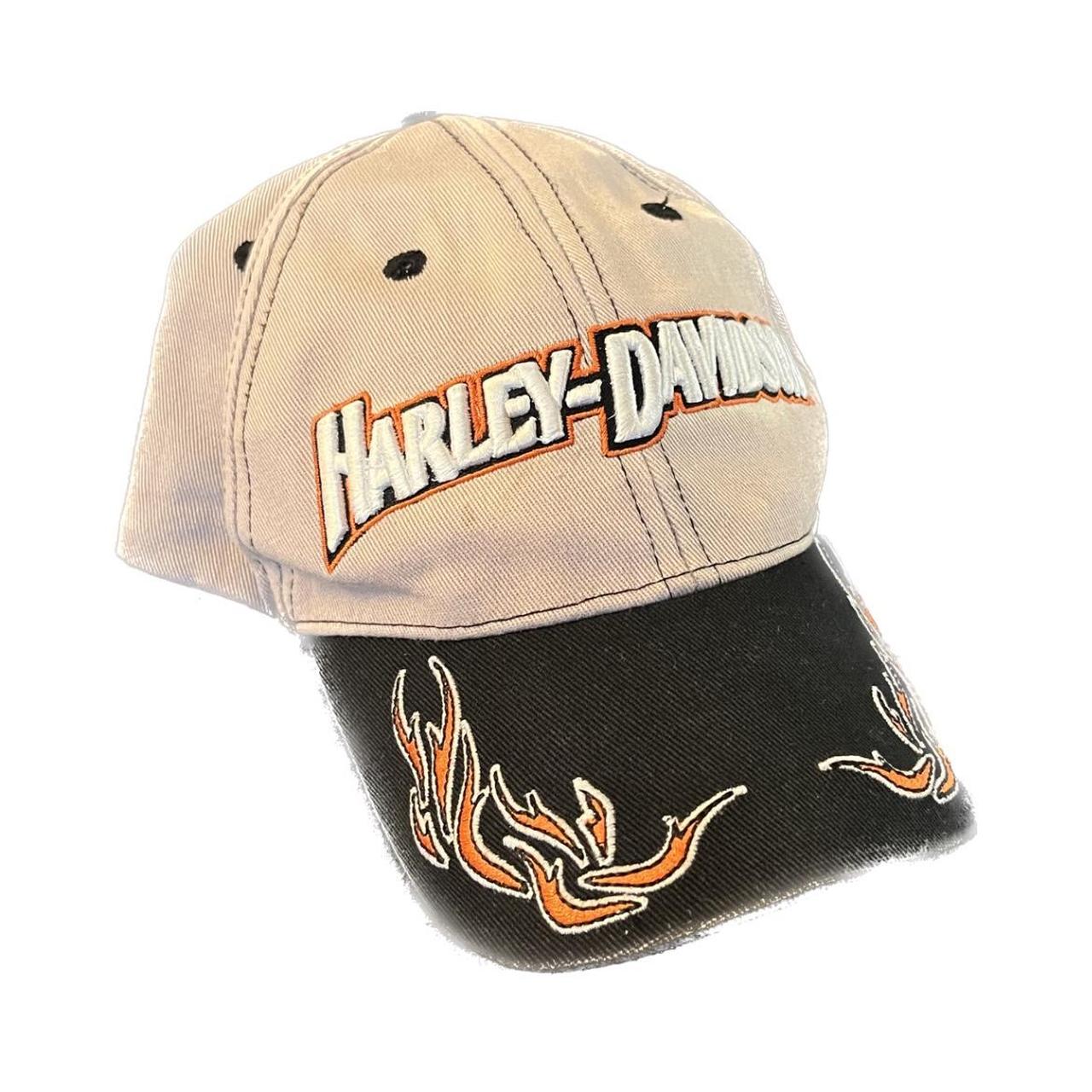 Harley Davidson Men's Tan and Orange Hat