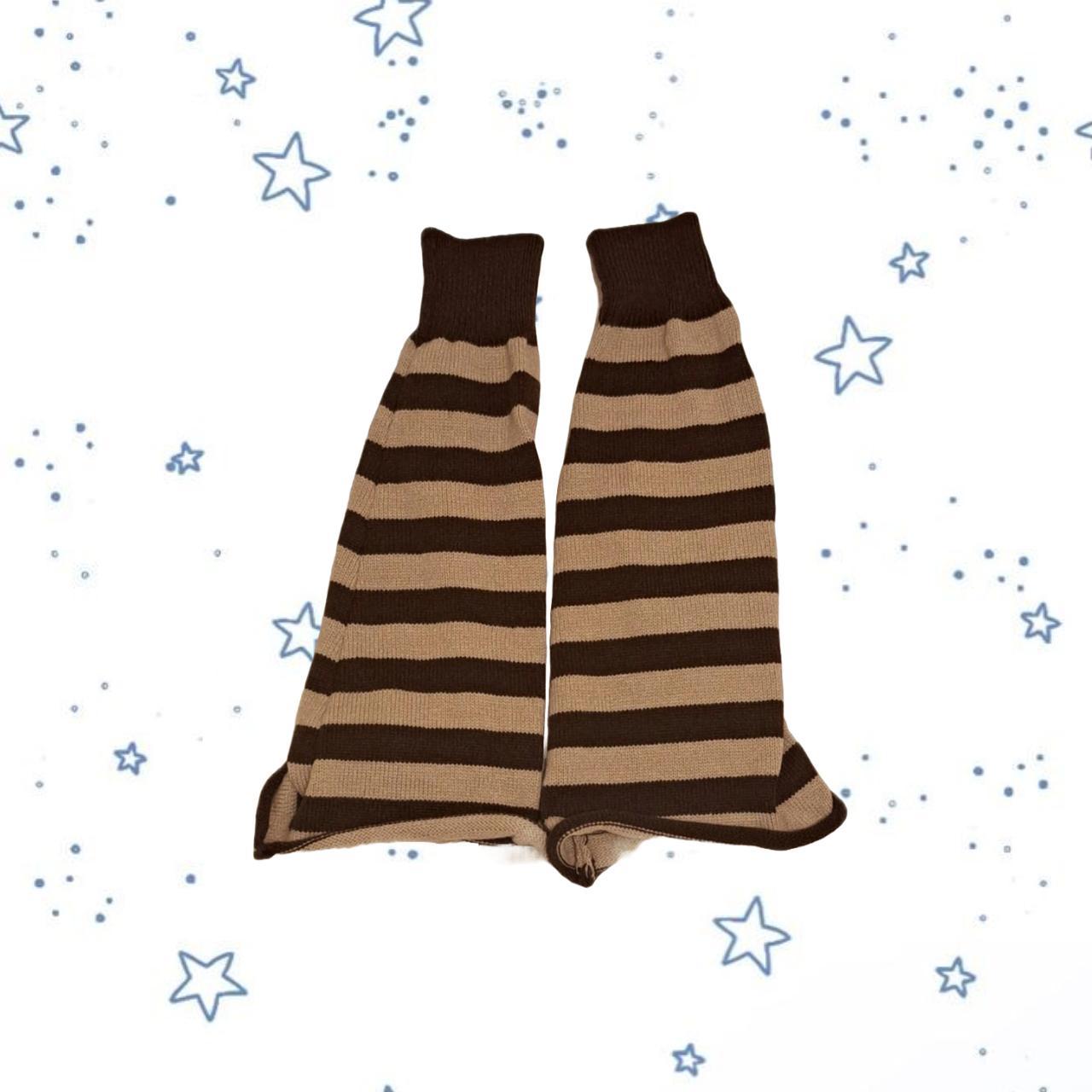 super cute brown striped leg warmers ‧₊˚ ˚₊‧꒰ა… - Depop