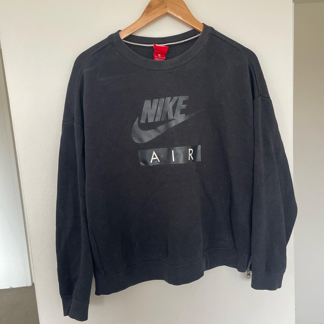 Nike Air black crew neck sweatshirt size M. #nike... - Depop