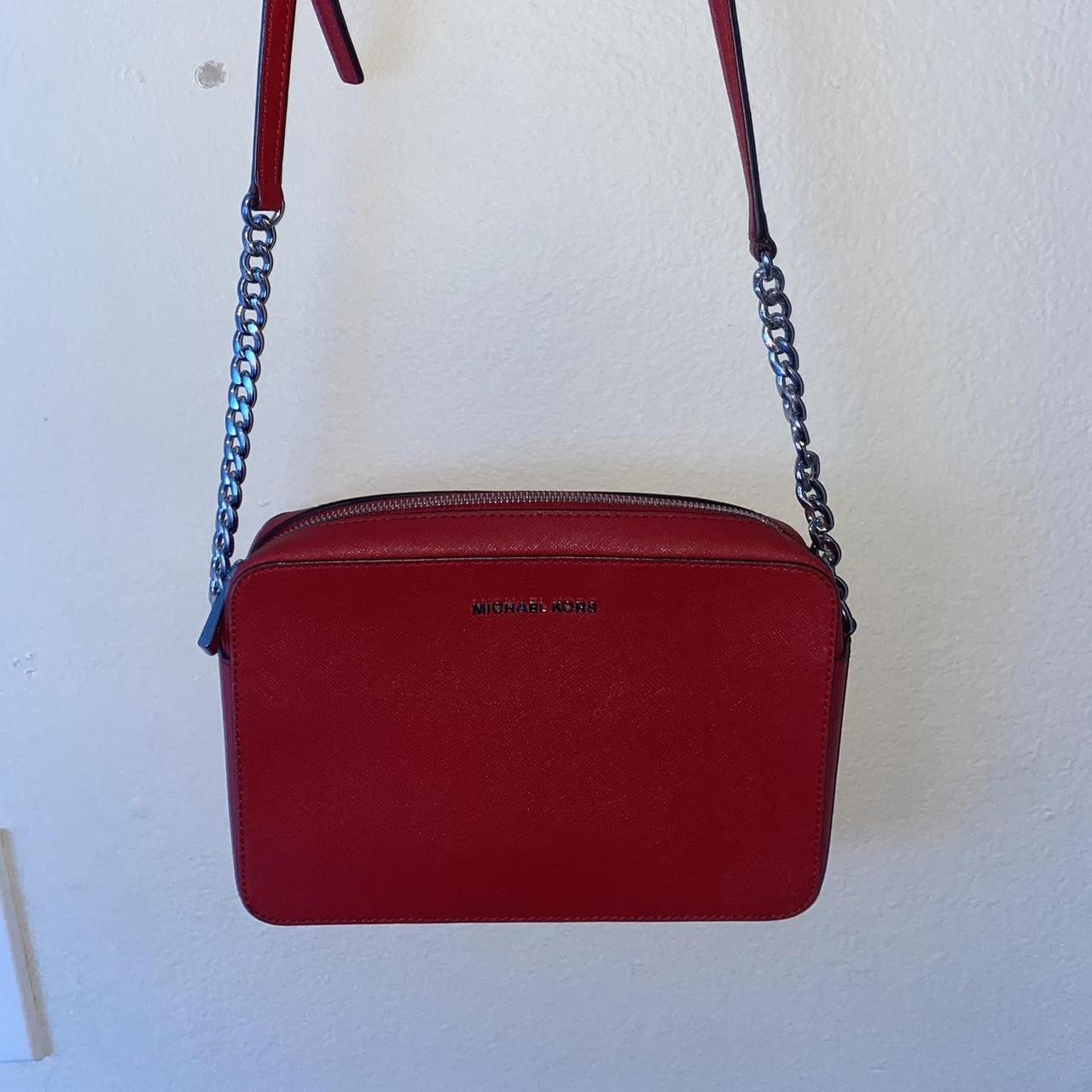 small red and white michael kors bag. undure if made - Depop