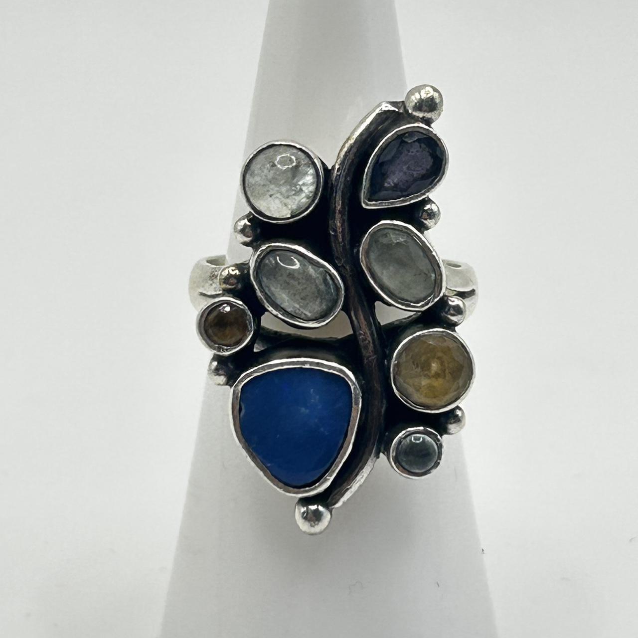 Preloved Women's Ring - Silver/Multi – Multi Gems… - image 1