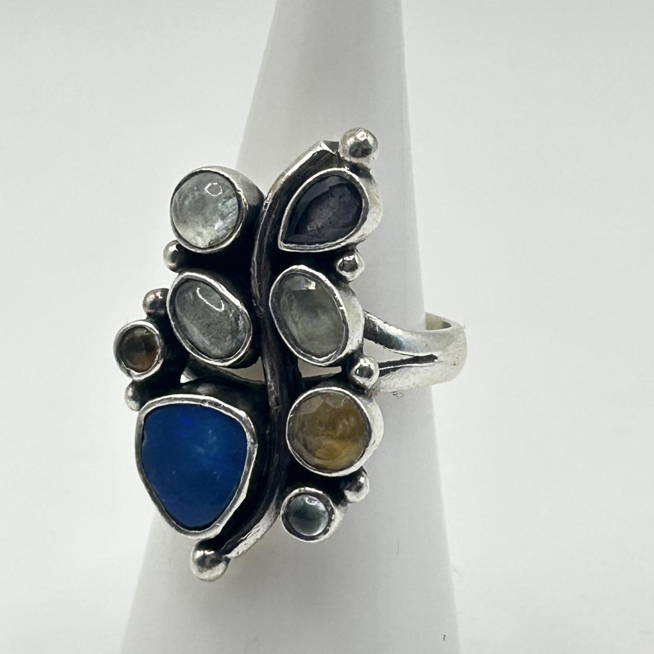 Preloved Women's Ring - Silver/Multi – Multi Gems… - image 2