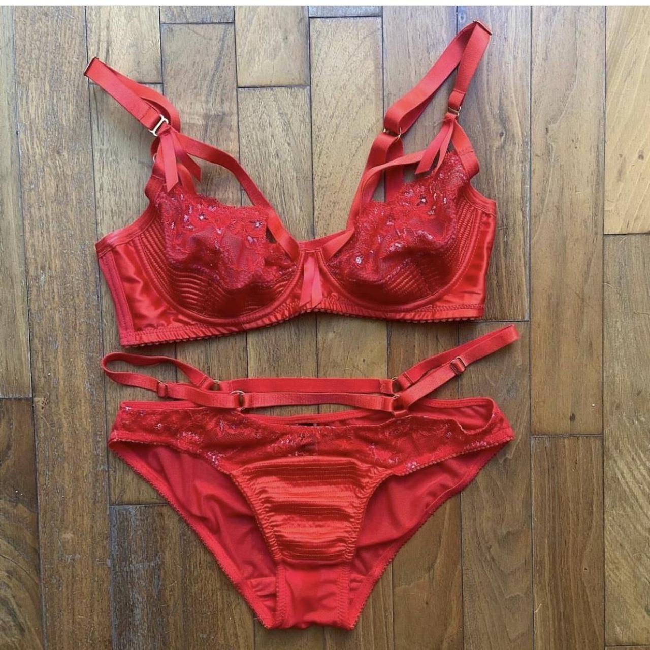 Dita Von Teese Madame X red bra and brief panty Depop