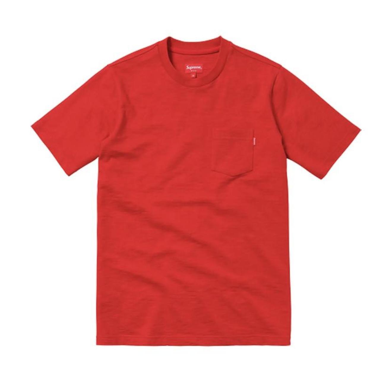 Supreme Red S/S Pocket Tee - M Color:... - Depop