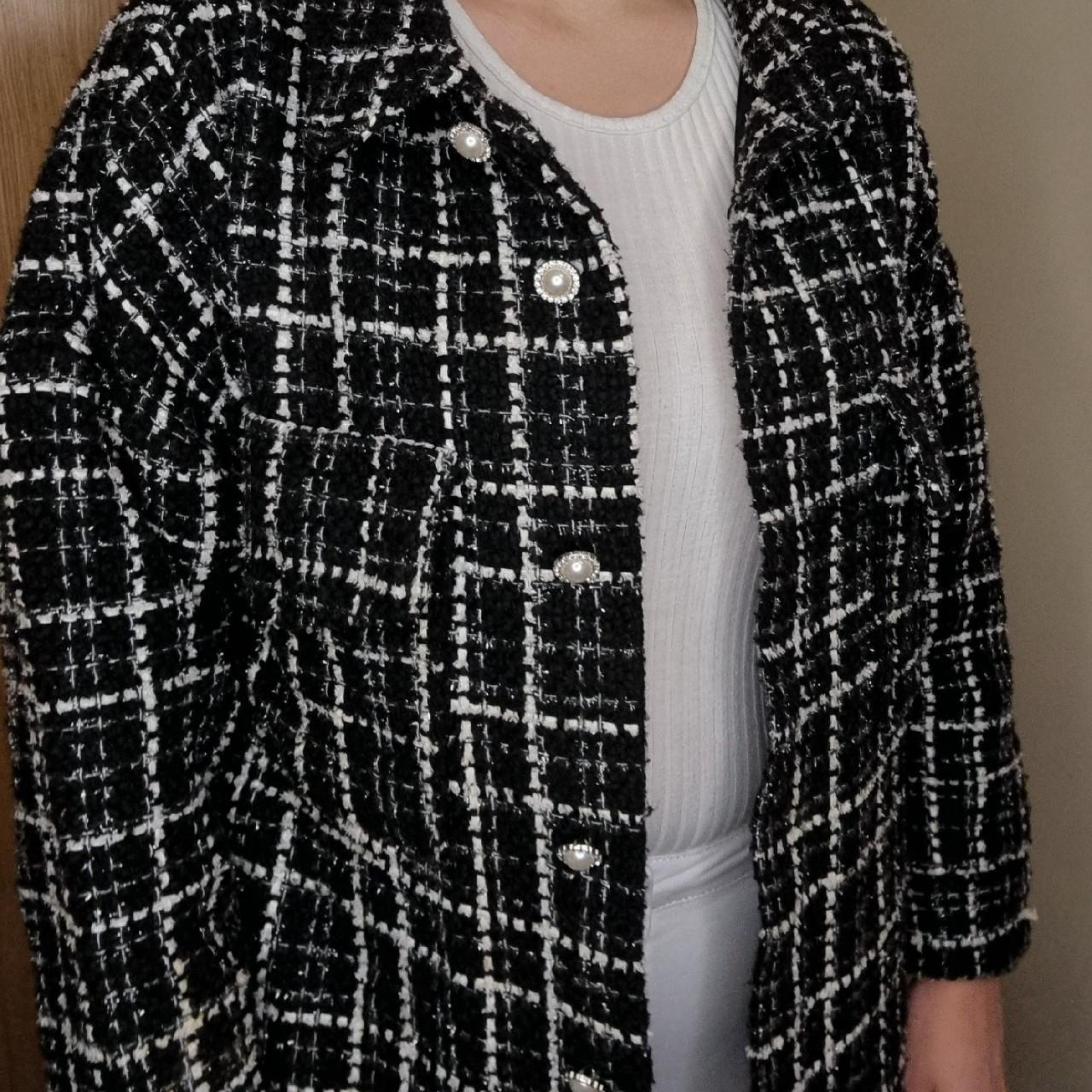 Quiz tweed jacket with pearl buttons UK size 14... Depop