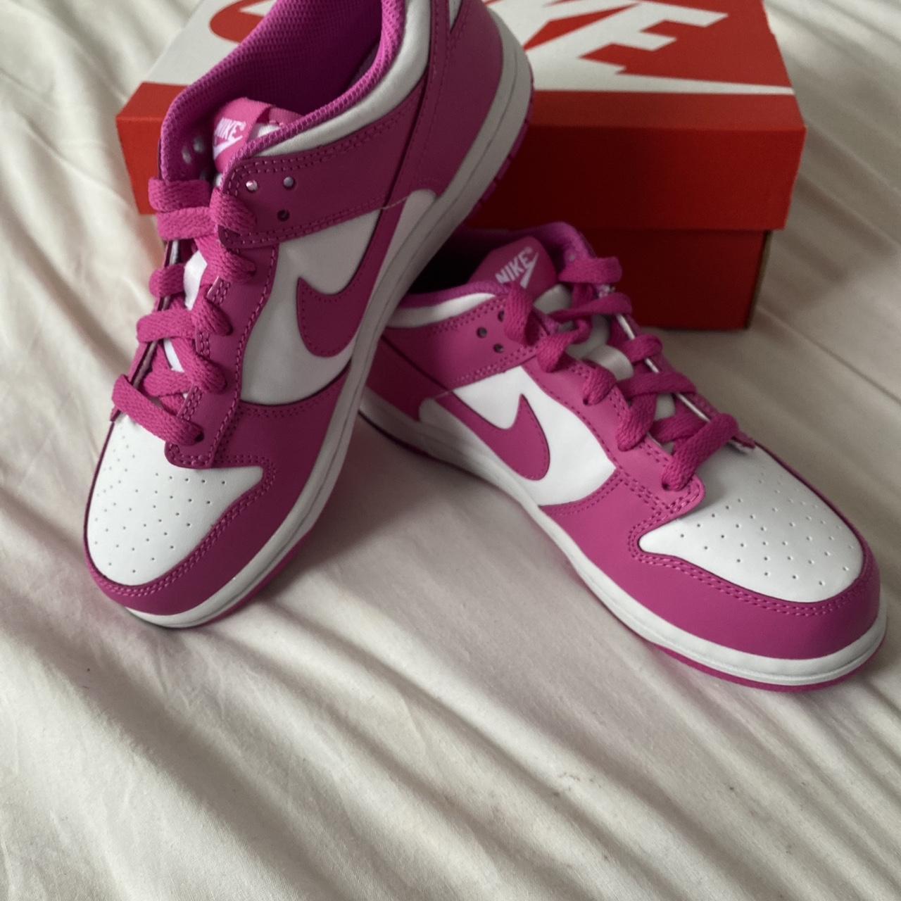 Nike Pink and White Trainers | Depop