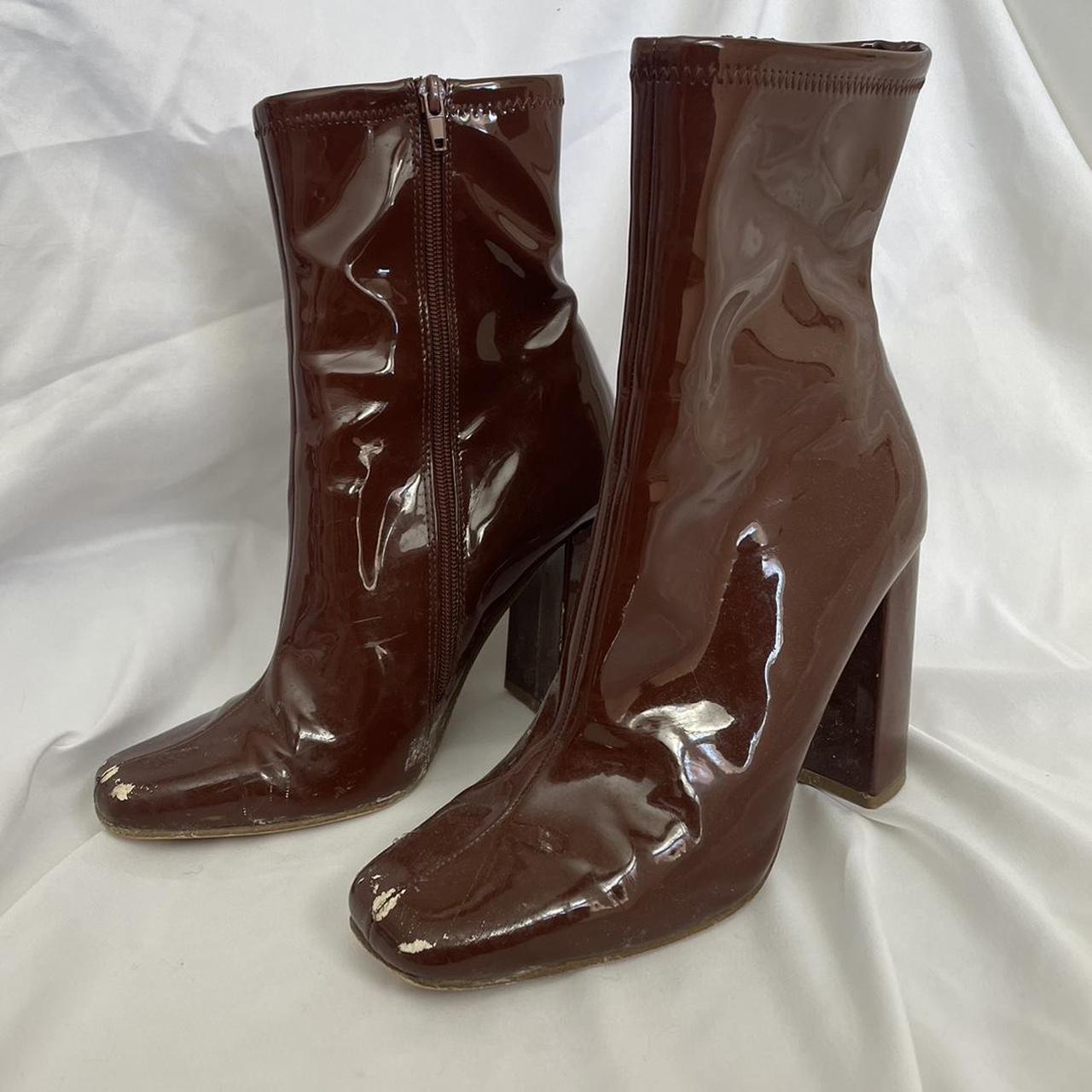 Steve Madden Women's Brown and Burgundy Boots | Depop