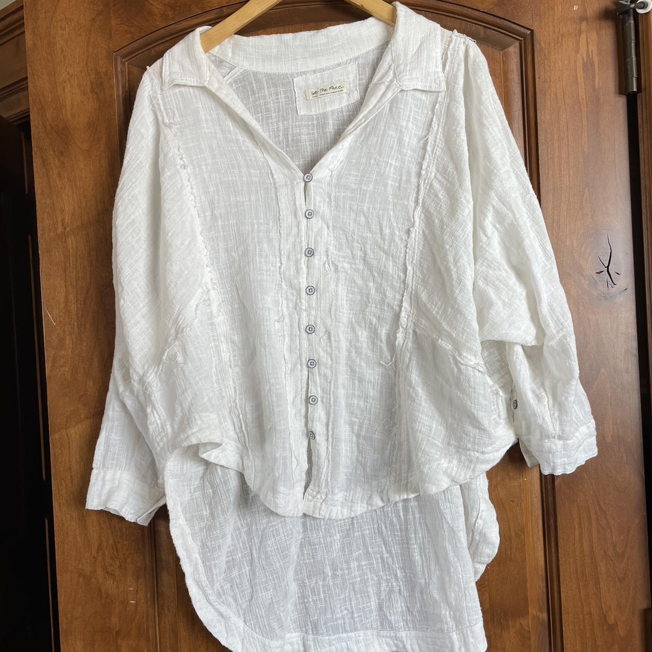 We The Free Women's White Blouse | Depop