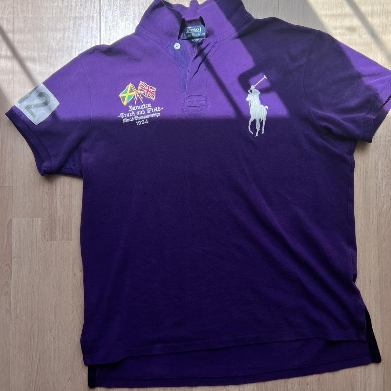 polo ラルフローレン the BIG SHIRT パープル M ラガーシャツ polo