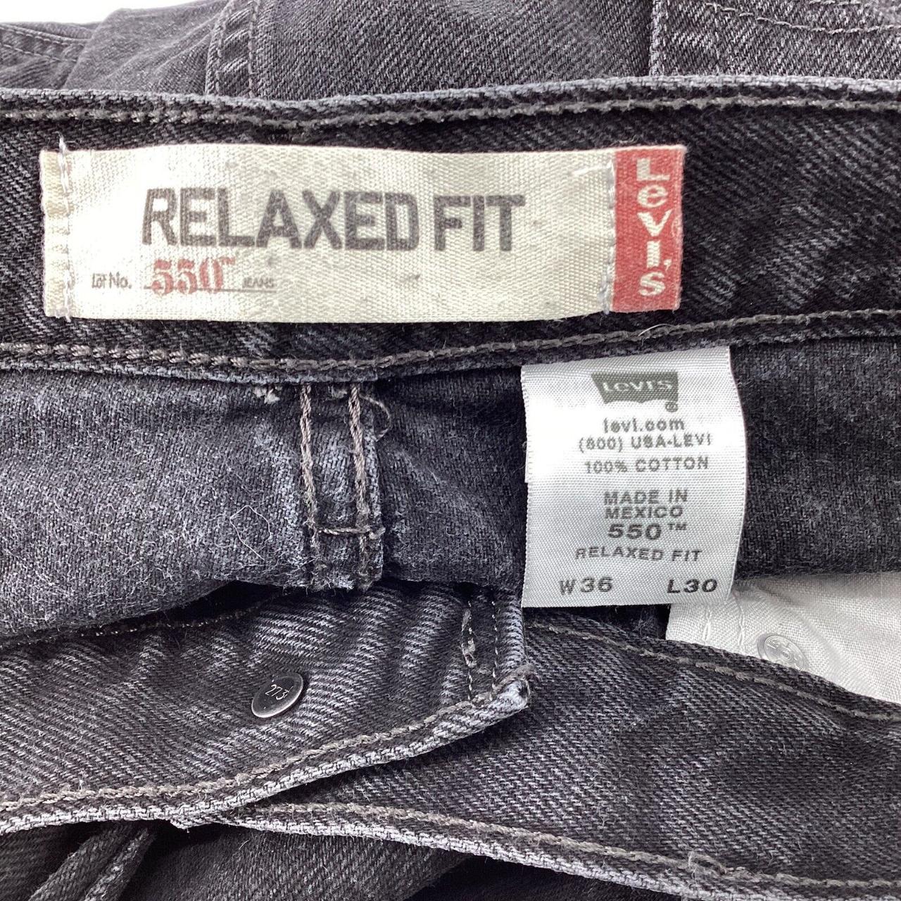 Levi's 550 Men's Relaxed Fit Solid Black Jeans Size... - Depop