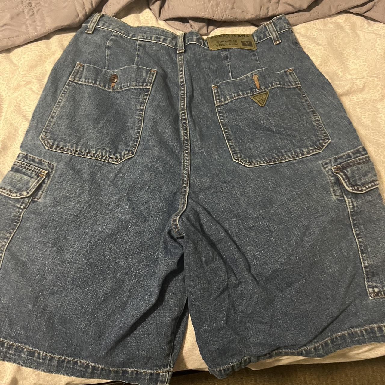 guess workwear baggy jorts long and baggy good for... - Depop
